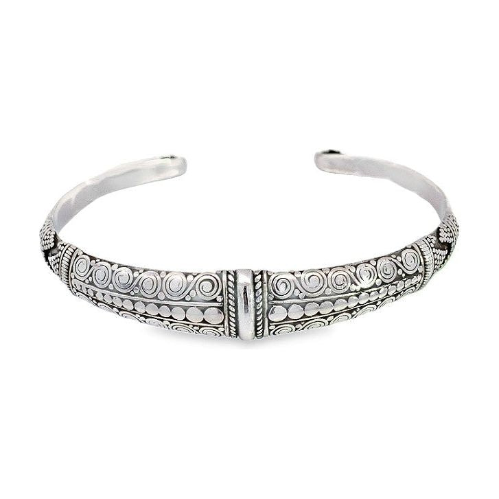 Estate Sterling Silver Balinese Style Bangle