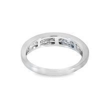 Load image into Gallery viewer, Estate 14K White Gold Graduated Princess Cut Channel Band

