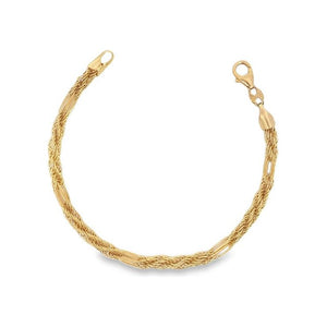 Estate 14K Yellow Gold Elongated Puffy Rope Bracelet