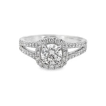 Load image into Gallery viewer, 18K White Gold Diamond Split Shank Engagement Ring

