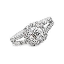 Load image into Gallery viewer, 18K White Gold Diamond Split Shank Engagement Ring
