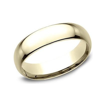 14K Yellow Gold Domed Wedding Band