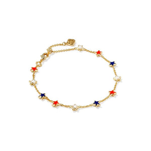 Kendra Scott Sierra Gold Red White & Blue Star Bracelet