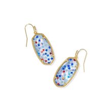 Load image into Gallery viewer, Kendra Scott Elle Gold Drop Earrings in Red White &amp; Blue Illusion
