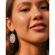 Load image into Gallery viewer, Kendra Scott Elle Gold Drop Earrings in Red White &amp; Blue Illusion
