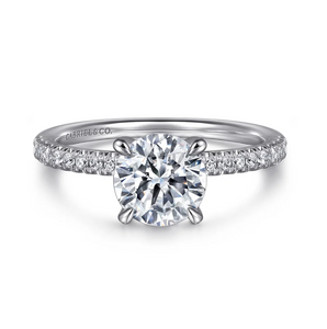 Gabriel "Stasia" 14K White Gold Round Diamond Engagement Ring