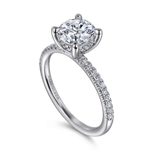 Gabriel "Stasia" 14K White Gold Round Diamond Engagement Ring