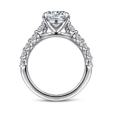 Load image into Gallery viewer, Gabriel &quot;Emberlie&quot; 14K White Gold Graduated Shared Prong Engagement Ring
