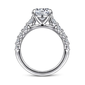 Gabriel "Emberlie" 14K White Gold Graduated Shared Prong Engagement Ring