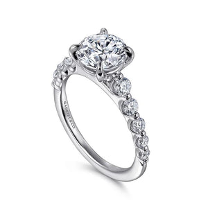 Gabriel "Emberlie" 14K White Gold Graduated Shared Prong Engagement Ring