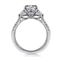 Load image into Gallery viewer, Gabriel 14K White Gold &quot;Moon&quot; Three Stone Diamond Engagement Ring
