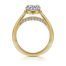 Load image into Gallery viewer, Gabriel &quot; Geo &quot; 14K Yellow Gold Prong Bezel Solitaire Engagement Ring
