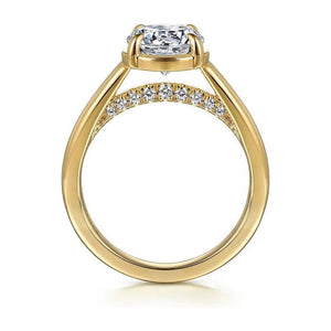 Gabriel " Geo " 14K Yellow Gold Prong Bezel Solitaire Engagement Ring