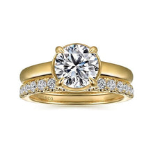 Load image into Gallery viewer, Gabriel &quot; Geo &quot; 14K Yellow Gold Prong Bezel Solitaire Engagement Ring
