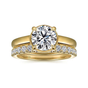 Gabriel " Geo " 14K Yellow Gold Prong Bezel Solitaire Engagement Ring