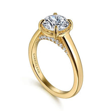 Load image into Gallery viewer, Gabriel &quot; Geo &quot; 14K Yellow Gold Prong Bezel Solitaire Engagement Ring
