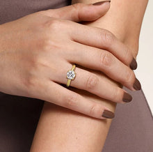 Load image into Gallery viewer, Gabriel &quot; Geo &quot; 14K Yellow Gold Prong Bezel Solitaire Engagement Ring
