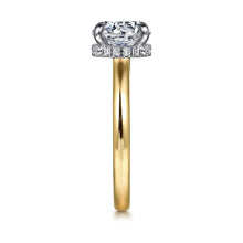 Load image into Gallery viewer, Gabriel &quot; Sandi&quot; 14K White-Yellow Gold Solitaire Diamond Collar Engagement Ring
