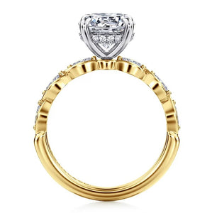 Gabriel " Claudia" 14K White-Yellow Gold Engagement Ring