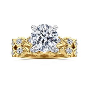 Gabriel " Claudia" 14K White-Yellow Gold Engagement Ring