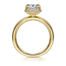 Load image into Gallery viewer, Gabriel &quot; Bonnie&quot; 14K Yellow Gold Hidden Halo Oval Engagement Ring
