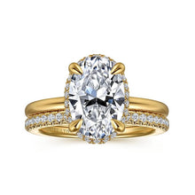 Load image into Gallery viewer, Gabriel &quot; Bonnie&quot; 14K Yellow Gold Hidden Halo Oval Engagement Ring
