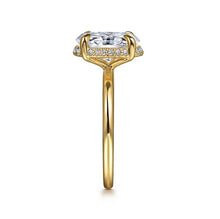 Load image into Gallery viewer, Gabriel &quot; Bonnie&quot; 14K Yellow Gold Hidden Halo Oval Engagement Ring
