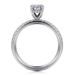 Gabriel "Twain" 14K White Gold Oval Pave Diamond Engagement Ring