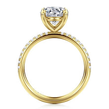 Load image into Gallery viewer, Gabriel &quot;Twain&quot; 14K Yellow Gold Round Pave Diamond Engagement Ring
