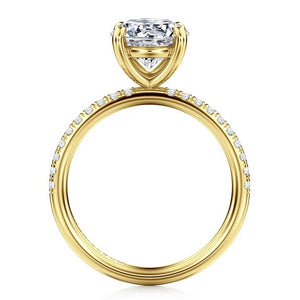 Gabriel "Twain" 14K Yellow Gold Round Pave Diamond Engagement Ring