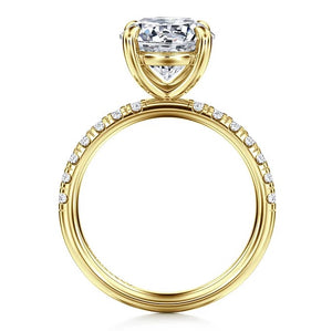 Gabriel "Winslow" 14K Yellow Gold Round Pave Diamond Engagement Ring