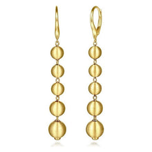 Load image into Gallery viewer, Gabriel 14K Yellow Gold Graduating Bujukan Bead Drop Earrings
