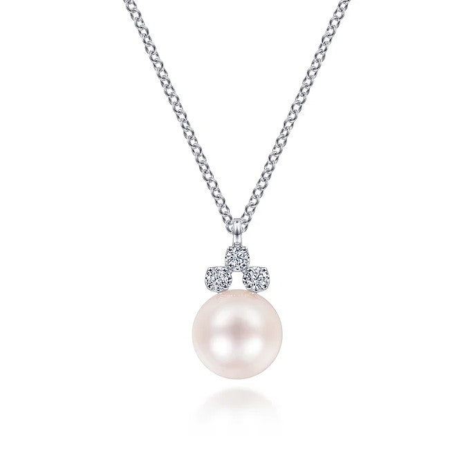 Gabriel 14K White Gold Diamond & Pearl Necklace