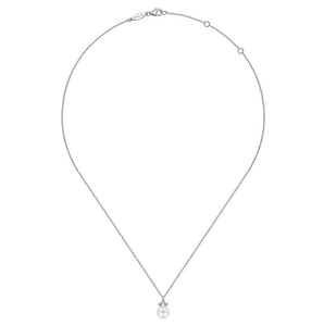 Gabriel 14K White Gold Diamond & Pearl Necklace