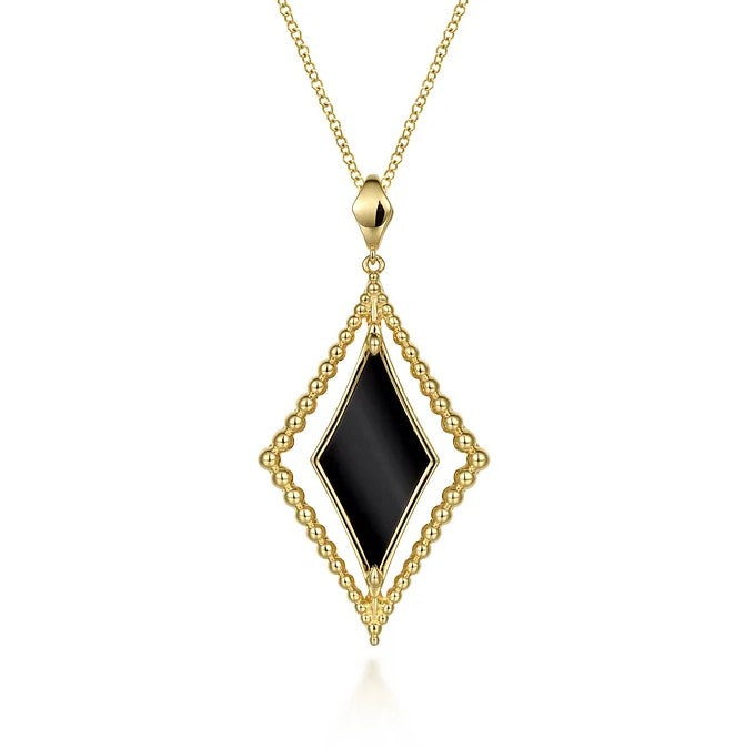 Gabriel 14K Yellow Gold Bujukan Black Onyx Necklace