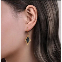 Load image into Gallery viewer, Gabriel 14K Yellow Gold Bujukan Beaded Black Onyx Drop  Earrings
