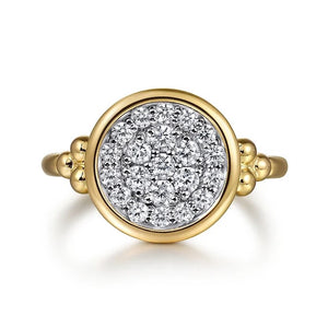 Gabriel 14K Two Tone Diamond Pave Bujukan Ring