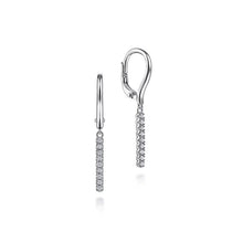 Load image into Gallery viewer, Gabriel 14K White Gold Diamond Bar Drop Leverback Earrings
