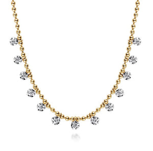 Gabriel 14K Yellow Gold Bujukan Diamond Droplet Necklace