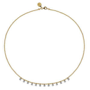 Gabriel 14K Yellow Gold Bujukan Diamond Droplet Necklace