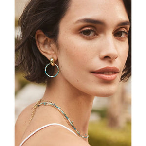 Gorjana Gold Gigi Drop Hoops in Laguna