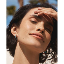 Load image into Gallery viewer, Gorjana Gold Gigi Enamel Stripe Hoops in Laguna
