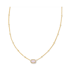 Kendra Scott Elisa Mini Gold Satellite Necklace in Pink Opalite Crystal