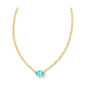 Kendra Scott Gold Cailin Necklace in Aqua Crystal