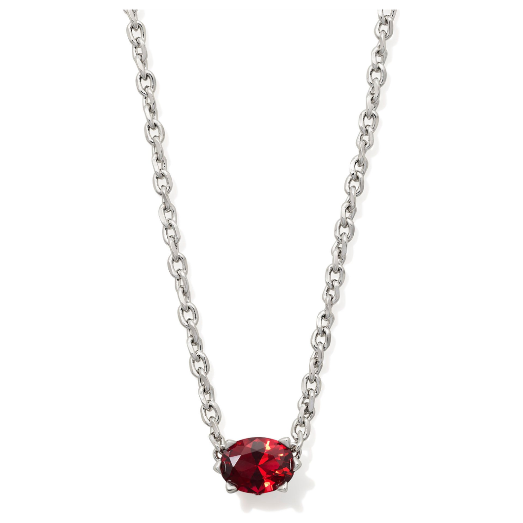 Kendra Scott Silver Cailin Necklace in Red Crystal