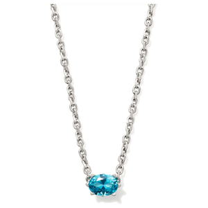 Kendra Scott Silver Cailin Necklace in Aqua Crystal