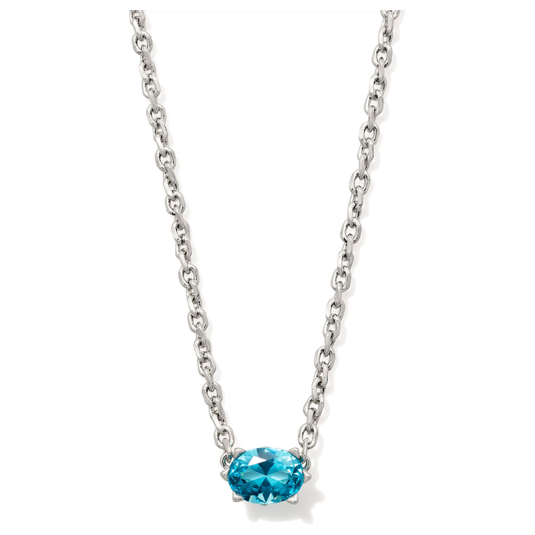 Kendra Scott Silver Cailin Necklace in Aqua Crystal