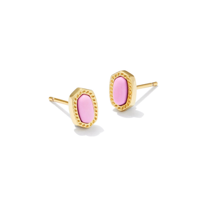 Kendra Scott Ellie Mini Gold Studs In Fuchsia Magnesite