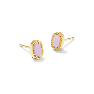 Kendra Scott Ellie Mini Gold Studs In Pink Opalite Crystal