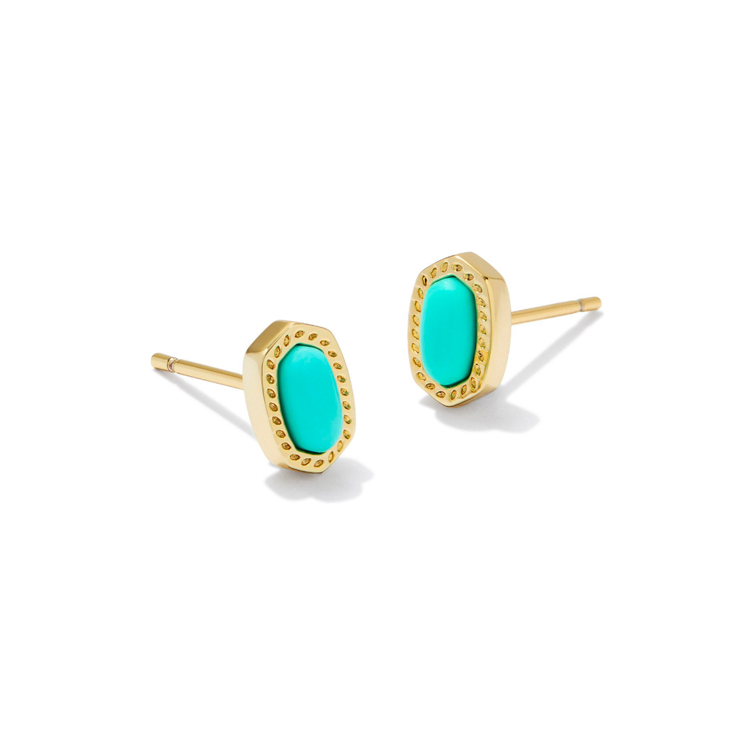 Kendra Scott Ellie Mini Gold Studs In Mint Magnesite